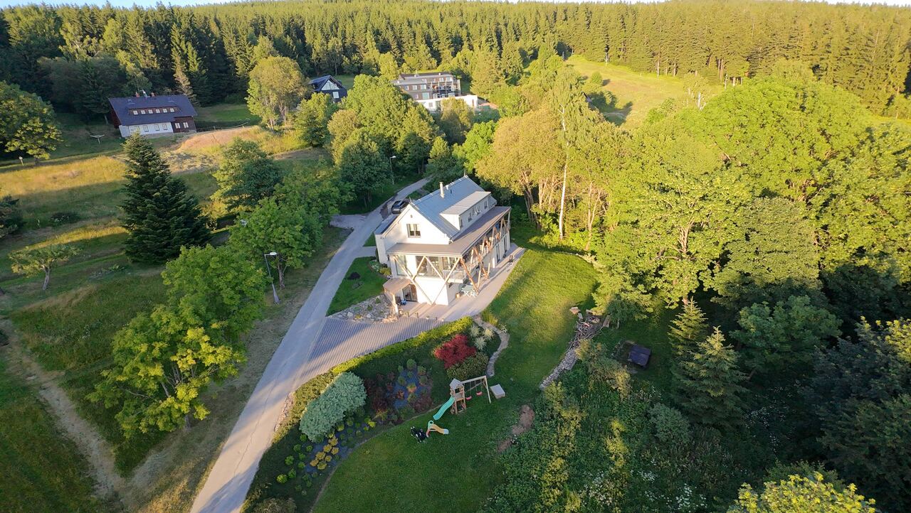 Schlafzimmer mit Bergblick